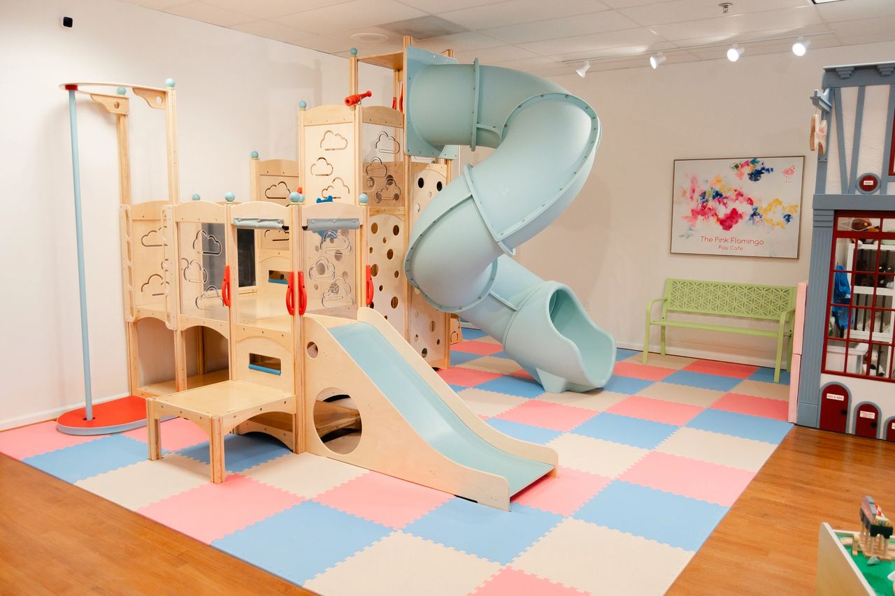 Fun indoor play structure with slides